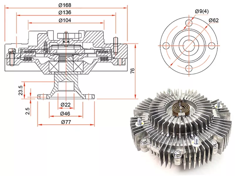 Вискомуфта 1KD/KZ -ST1621067030 Sat для TOYOTA 4RUNNER / SURF, TOYOTA FORTUNER, TOYOTA LAND CRUISER PRADO
