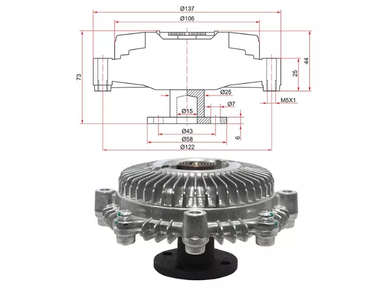 Вискомуфта 2Y / 3Y -ST1621073010 Sat для TOYOTA DYNA, TOYOTA 4RUNNER / SURF