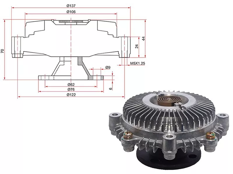 Вискомуфта Toyota Hiace 89-04 / Hilux Pick Up 97-04 - Артикул ST1621075070 - Производитель Sat - Фото, Отзывы, Цены 