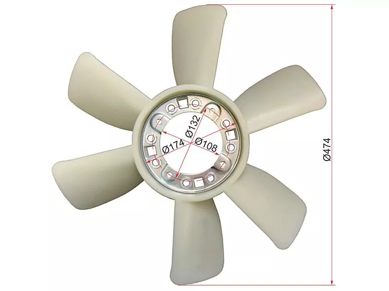 Крыльчатка вентилятора HINO RANGER/DUTRO 88-96 H07D - Артикул ST163062050 - Производитель Sat - Фото, Отзывы, Цены 