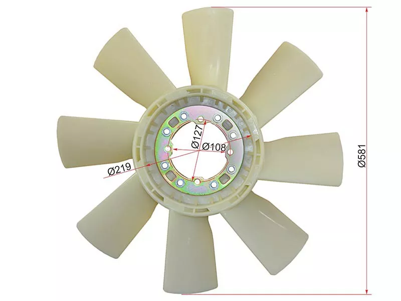 Крыльчатка вентилятора HINO RANGER/DUTRO 88-96 H06CT\H07CT\H07D - Артикул ST163062061 - Производитель Sat - Фото, Отзывы, Цены 