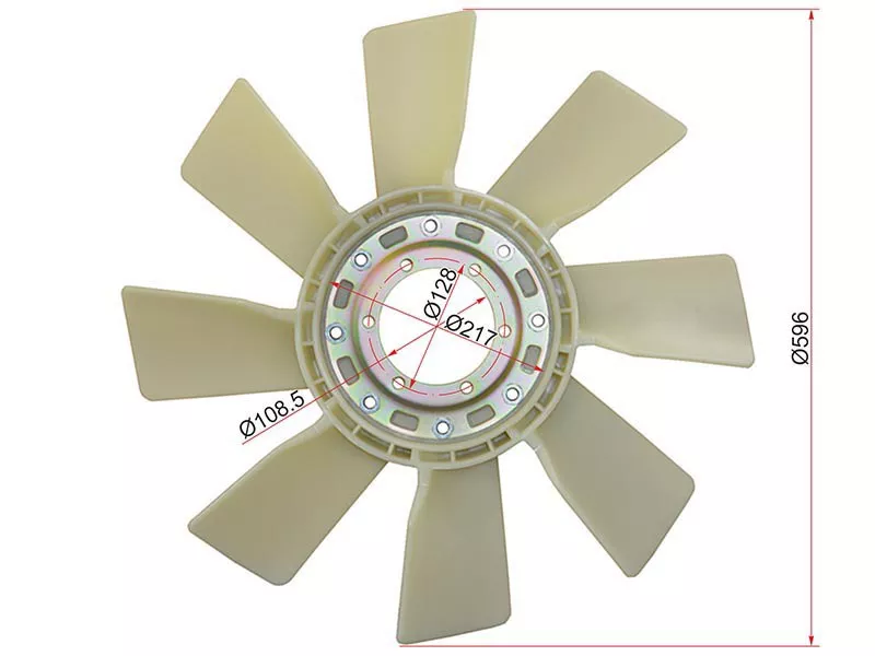 Крыльчатка вентилятора HINO RANGER/DUTRO 95-06 H07CT - Артикул ST163062080 - Производитель Sat - Фото, Отзывы, Цены 