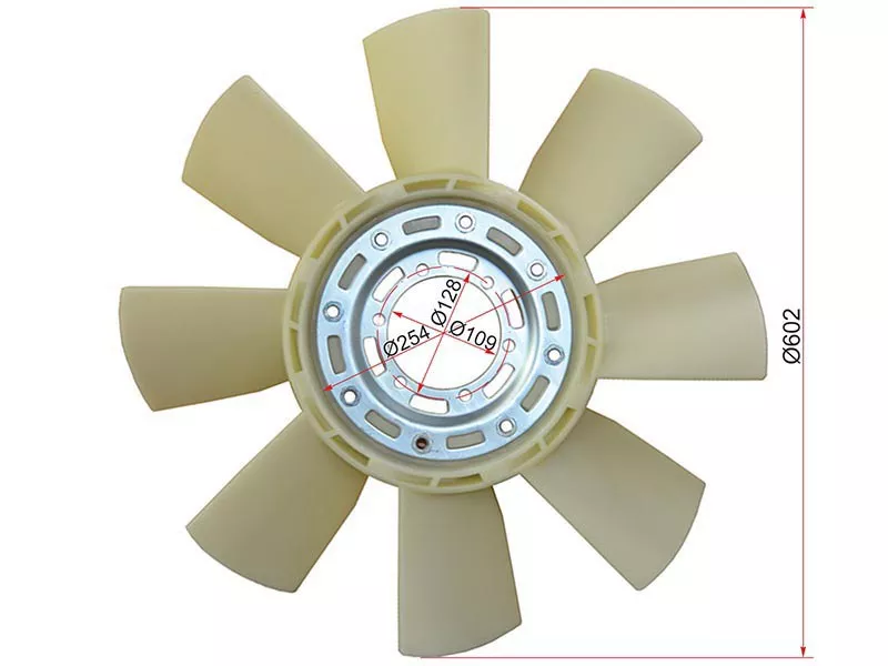 Крыльчатка вентилятора HINO RANGER/PROFIA 88-06 K13C 600 - Артикул ST163062430 - Производитель Sat - Фото, Отзывы, Цены 