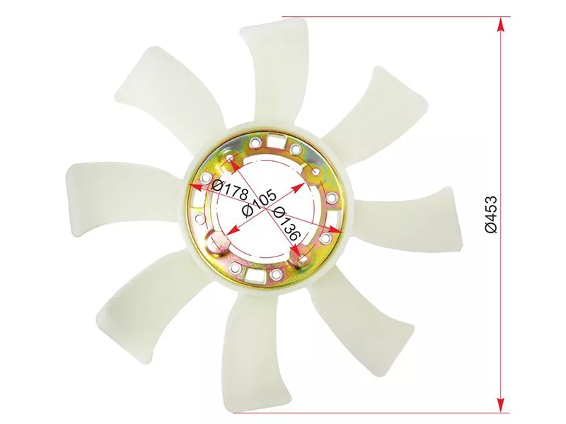 Крыльчатка вентилятора TOYOTA 1HZ,1HD#T - Артикул ST1636117010 - Производитель Sat - Фото, Отзывы, Цены 