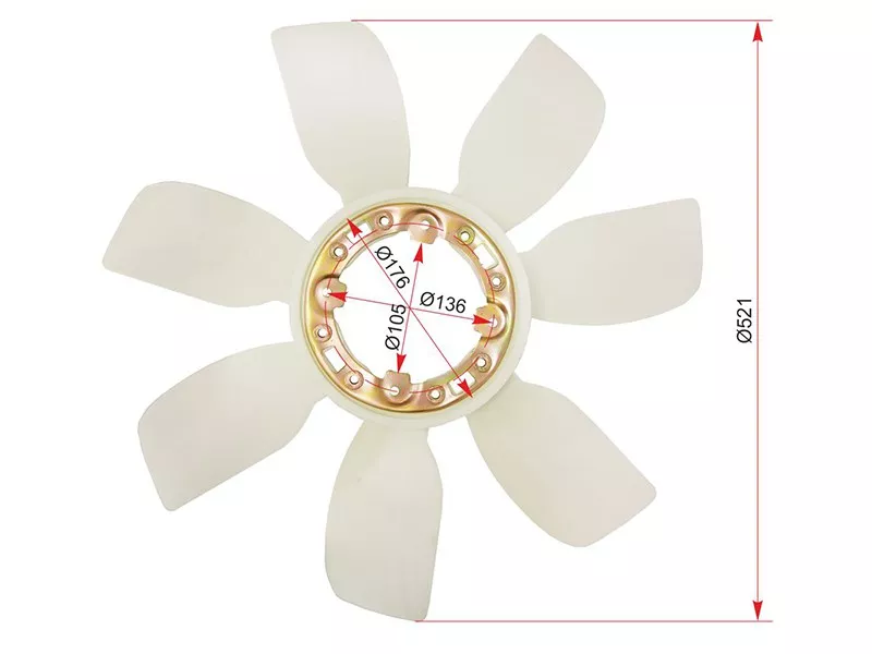 Крыльчатка вентилятора TOYOTA LAND CRUISER 100 98-07 2UZ - Артикул ST1636150040 - Производитель Sat - Фото, Отзывы, Цены 