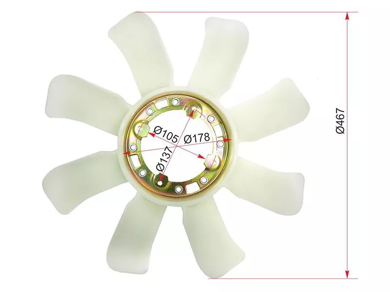 Крыльчатка вентилятора TOYOTA 1FZ-F# - Артикул ST1636166020 - Производитель Sat - Фото, Отзывы, Цены 