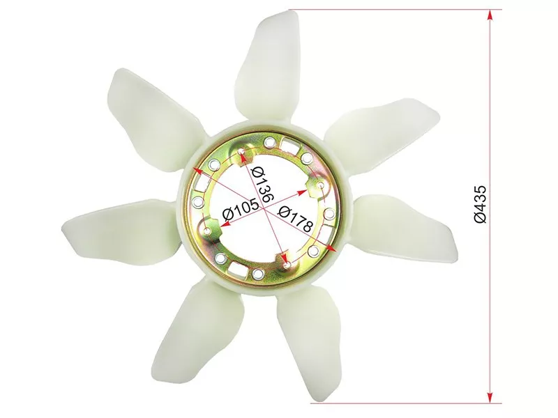 Крыльчатка вентилятора TOYOTA 1KZT#,1-2KDFTV,3CTE - Артикул ST1636167020 - Производитель Sat - Фото, Отзывы, Цены 