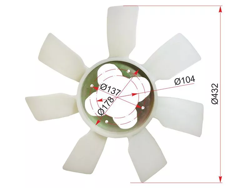 Крыльчатка вентилятора TOYOTA 1-3RZF#,2TR-FE,1GR-FE - Артикул ST1636175020 - Производитель Sat - Фото, Отзывы, Цены 