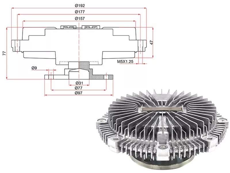 Вискомуфта Nissan Patrol 97-10 / Safari 97-07 - Артикул ST1700005 - Производитель Sat - Фото, Отзывы, Цены 