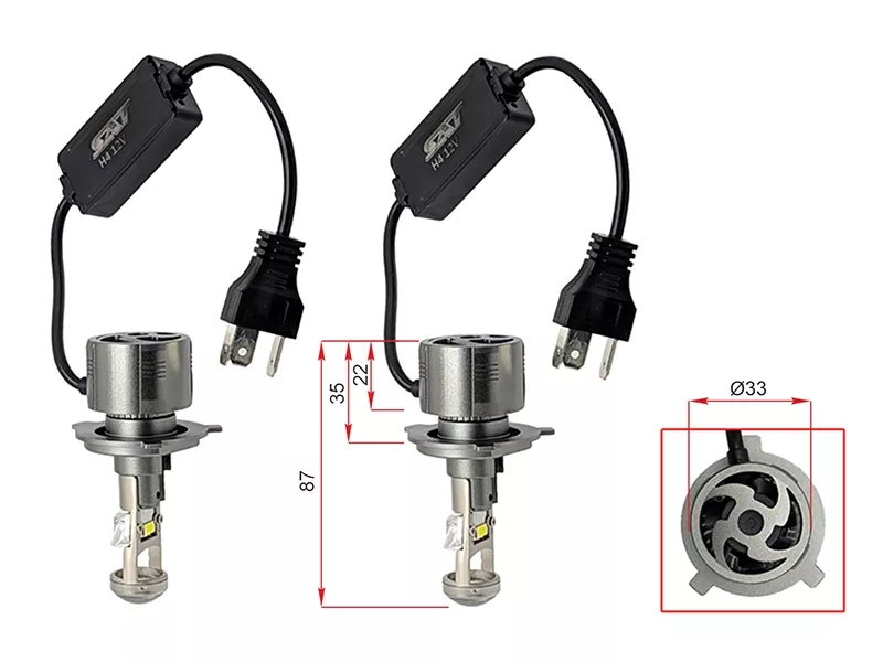 Лампа (H4/ LED/ Комплект/ 40/30W 6500K линза) - Артикул ST1750083 - Производитель Sat - Фото, Отзывы, Цены 