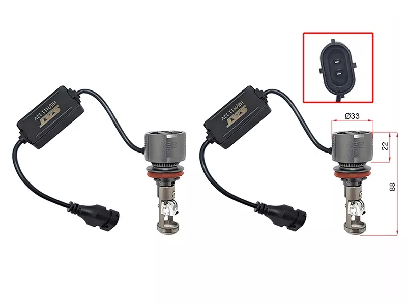 Лампа (H8/H11/ LED/ Комплект/ 27W 6500K линза) - Артикул ST1750085 - Производитель Sat - Фото, Отзывы, Цены 