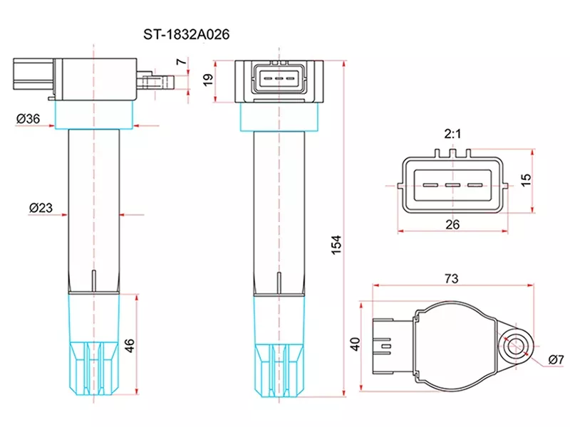 Катушка зажигания MMC PAJERO/MONTERO 06- 3.8 - Артикул ST1832A026 - Производитель Sat - Фото, Отзывы, Цены 