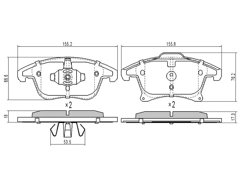 Колодки тормозные передние -ST1860105 Sat для FORD MONDEO
