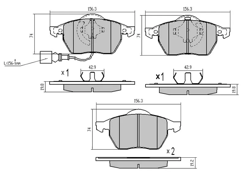 Колодки тормозные передние (тип 1) -ST1J0698151M Sat для AUDI A3