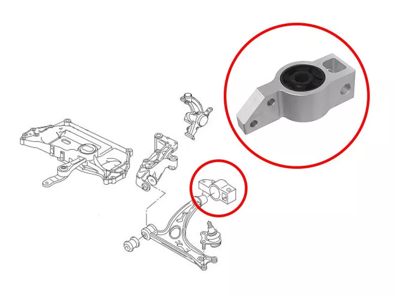 Сайлентблок рычага Audi A3 03-13 / Q3 11-19 (Сзади/ Слева) - Артикул ST1K0199231J - Производитель Sat - Фото, Отзывы, Цены 