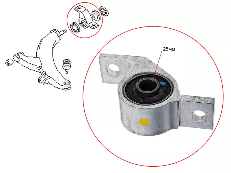 Сайлентблок рычага Subaru Forester 97-08 / Impreza 92-00 - Артикул ST20201AC100 - Производитель Sat - Фото, Отзывы, Цены 