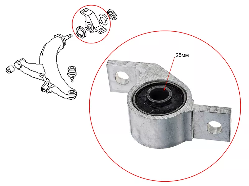 Сайлентблок рычага Subaru Forester 97-08 / Impreza 92-07 - Артикул ST20201AC110 - Производитель Sat - Фото, Отзывы, Цены 