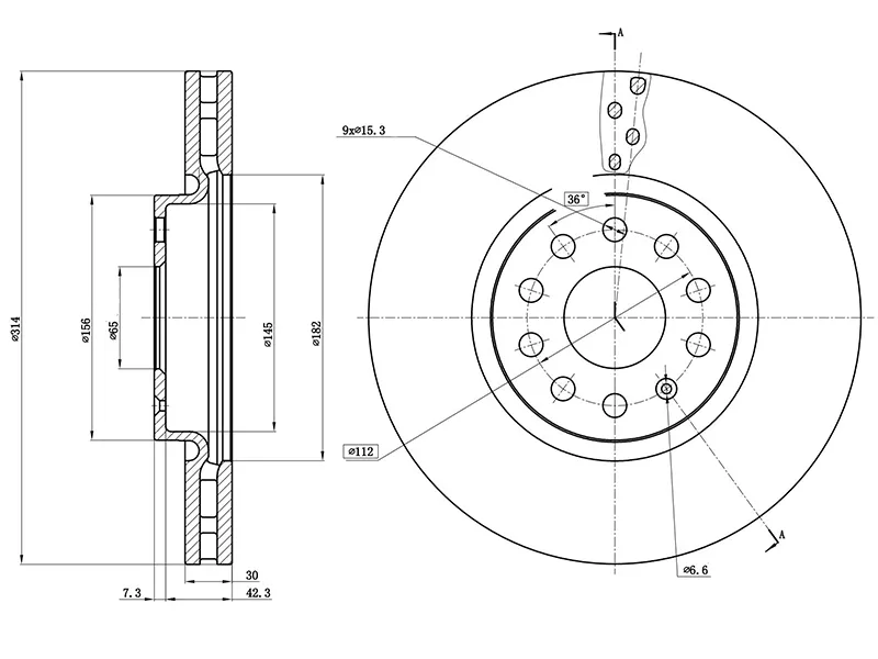 Диск тормозной (Спереди) Skoda Kodiaq 16- / Volkswagen Tiguan 16 - Артикул ST250043 - Производитель Sat - Фото, Отзывы, Цены 