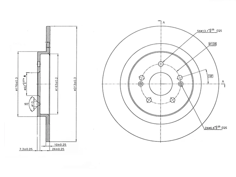 Диск тормозной (Сзади) Chery Tiggo 4 17-23 / Tiggo 8 19-22 - Артикул ST250047 - Производитель Sat - Фото, Отзывы, Цены 