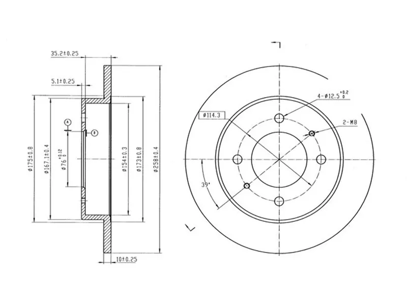 Диск тормозной (Сзади) Hyundai Elantra 95-09 / Avante 00-06 - Артикул ST250121 - Производитель Sat - Фото, Отзывы, Цены 