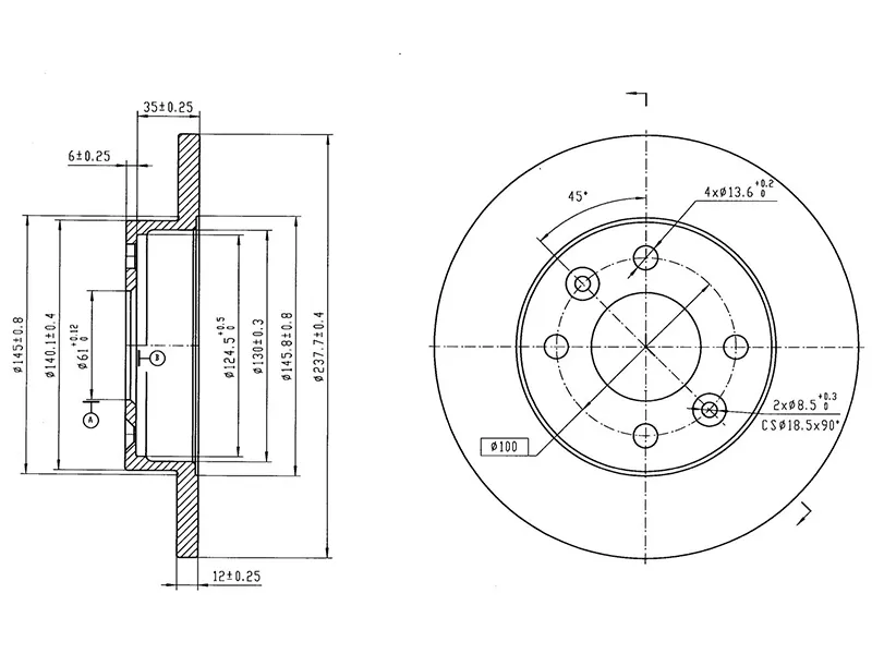 Диск тормозной (Спереди) Renault Logan 04-16 / Sandero 09-14 - Артикул ST250123 - Производитель Sat - Фото, Отзывы, Цены 