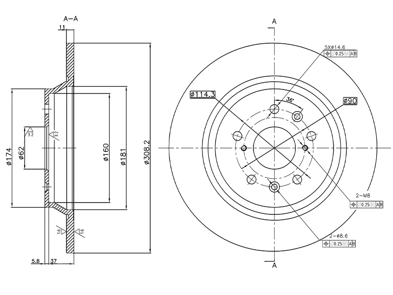 Диск тормозной (Сзади) Belgee X70 24- / Geely Atlas Pro 21 - Артикул ST250157 - Производитель Sat - Фото, Отзывы, Цены 