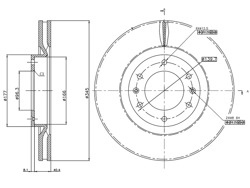 Диск тормозной (Спереди) Hyundai Staria 21 - Артикул ST250223 - Производитель Sat - Фото, Отзывы, Цены 