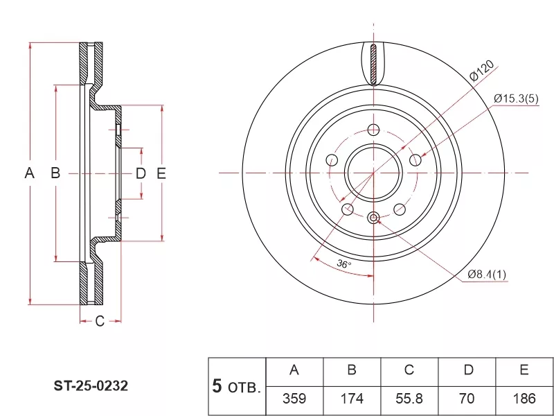 Диск тормозной (Спереди) Li L6 24- / L7 22 - Артикул ST250232 - Производитель Sat - Фото, Отзывы, Цены 
