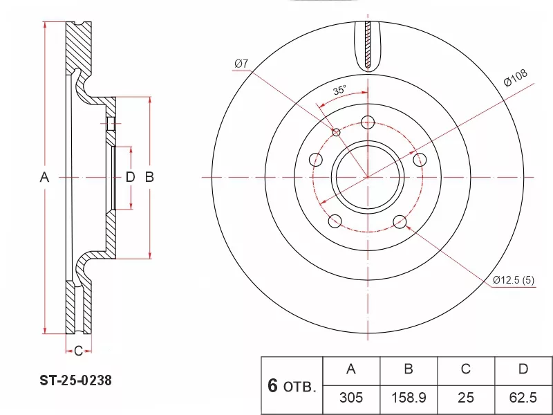 Диск тормозной (Спереди) JAC JS4 22- / Moskvich 3 22 - Артикул ST250238 - Производитель Sat - Фото, Отзывы, Цены 