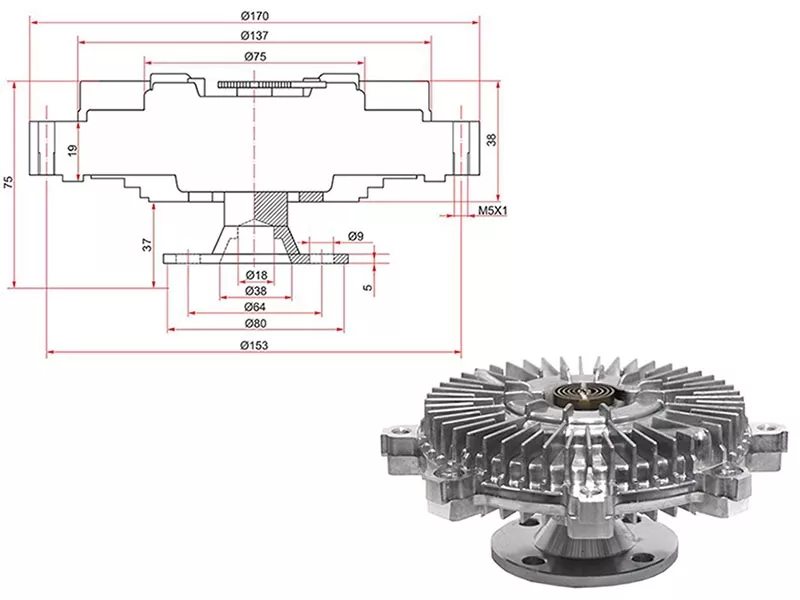 Вискомуфта -ST252374X600 Sat для KIA BONGO