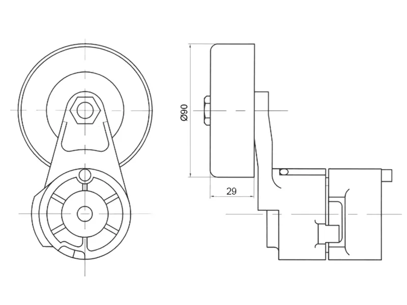 Натяжитель приводного ремня HYUNDAI SANTA FE 2,7 05 - Артикул ST252813E000 - Производитель Sat - Фото, Отзывы, Цены 
