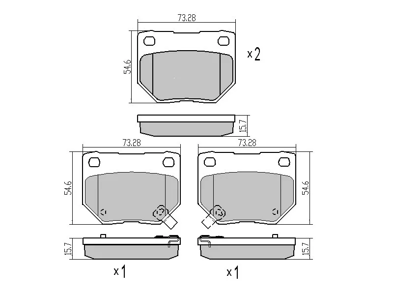 Колодки тормозные задние (тип1) -ST26696FA000 Sat для SUBARU IMPREZA