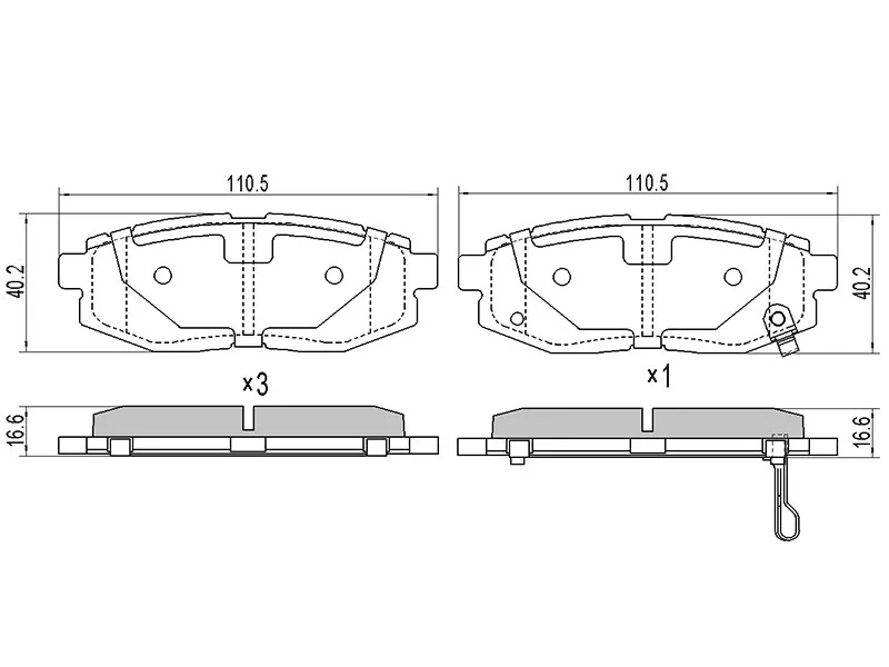Колодки тормозные задние -ST26696XA010 Sat для SUBARU TRIBECA