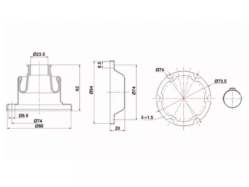 Пыльник шруса карданного вала SUZUKI ESCUDO/LAND ROVER FREELANDER II 06-14 - Артикул ST2710167J01B - Производитель Sat - Фото, Отзывы, Цены 