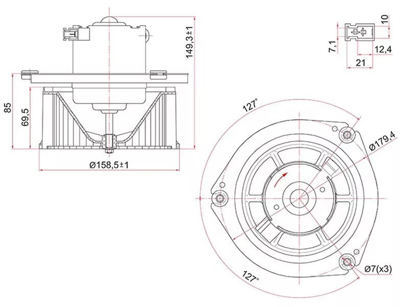 Мотор отопителя салона (Правый руль) Nissan Diesel Condor 91 - Артикул ST27211Z9008 - Производитель Sat - Фото, Отзывы, Цены 