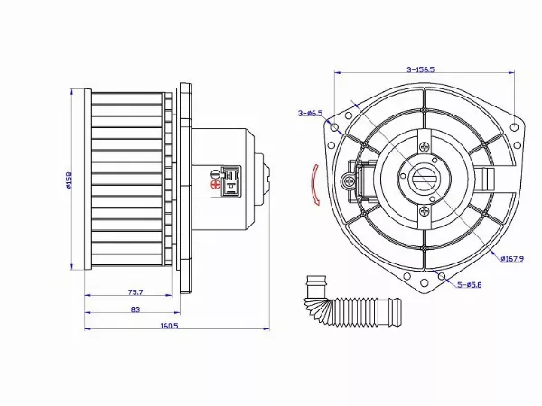 Мотор отопителя салона (Правый руль) Nissan March 92-02 / Cube 98-02 - Артикул ST2722072B00 - Производитель Sat - Фото, Отзывы, Цены 