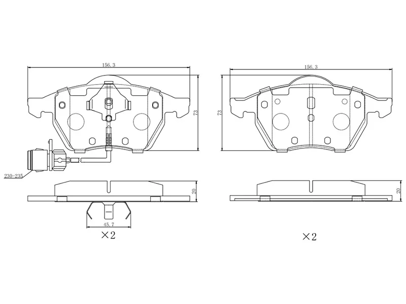 Колодки тормозные (Спереди) Audi A6 94-97 / 100 91-95 / S6 94-97 - Артикул ST280046 - Производитель Sat - Фото, Отзывы, Цены 
