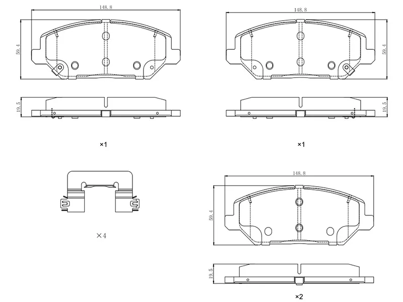 Колодки тормозные передние -ST280052 Sat для KIA CEED