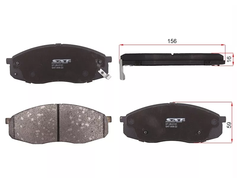 Колодки тормозные (Спереди) Changan CS55 17-24 - Артикул ST280131 - Производитель Sat - Фото, Отзывы, Цены 