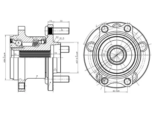Ступичный узел задн. SUBARU LEGACY/OUTBACK BL/BP/B13 03-09 - Артикул ST28473AG000 - Производитель Sat - Фото, Отзывы, Цены 