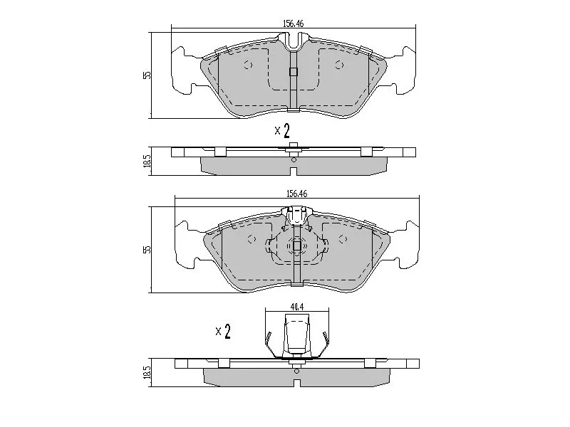 Колодки тормозные задние (до 2000 года) -ST2D0698451 Sat для MERCEDES G-CLASS