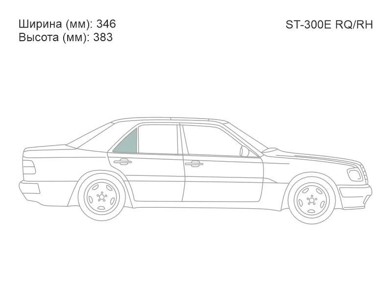 Стекло форточки (Сзади/ Справа/ Цвет зеленый) Mercedes-Benz E-Class 84-95 - Артикул ST300ERQRH - Производитель Sat - Фото, Отзывы, Цены 