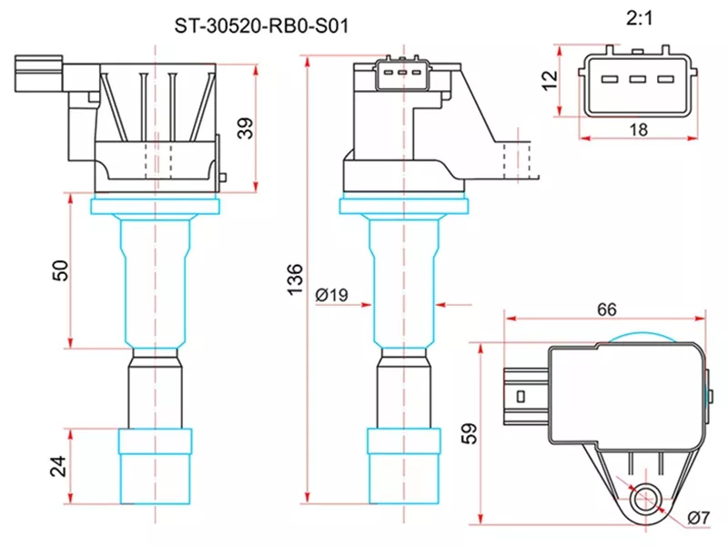 Катушка зажигания HONDA FIT 08- GE# L13 - Артикул ST30520RB0S01 - Производитель Sat - Фото, Отзывы, Цены 