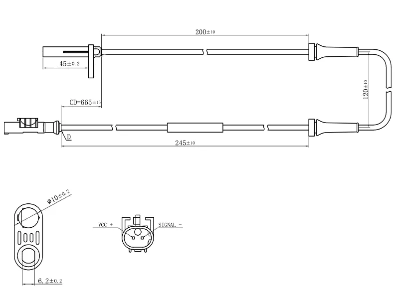 Датчик ABS RR LADA GRANTA 11-19/KALINA 04-13/PRIORA 07-18 RH=LH - Артикул ST310084 - Производитель Sat - Фото, Отзывы, Цены 