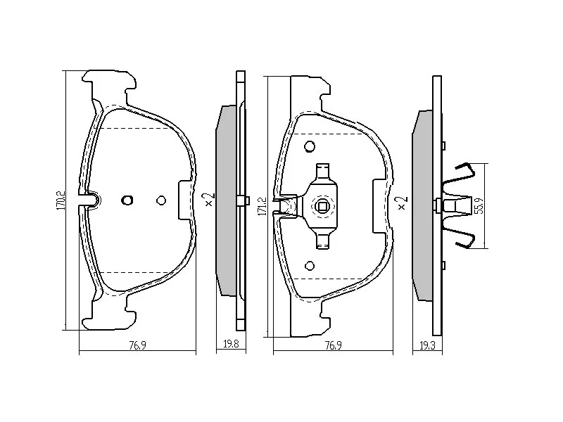 Колодки тормозные (Спереди) BMW X5 06-18 / X6 08-20 - Артикул ST34116852253 - Производитель Sat - Фото, Отзывы, Цены 