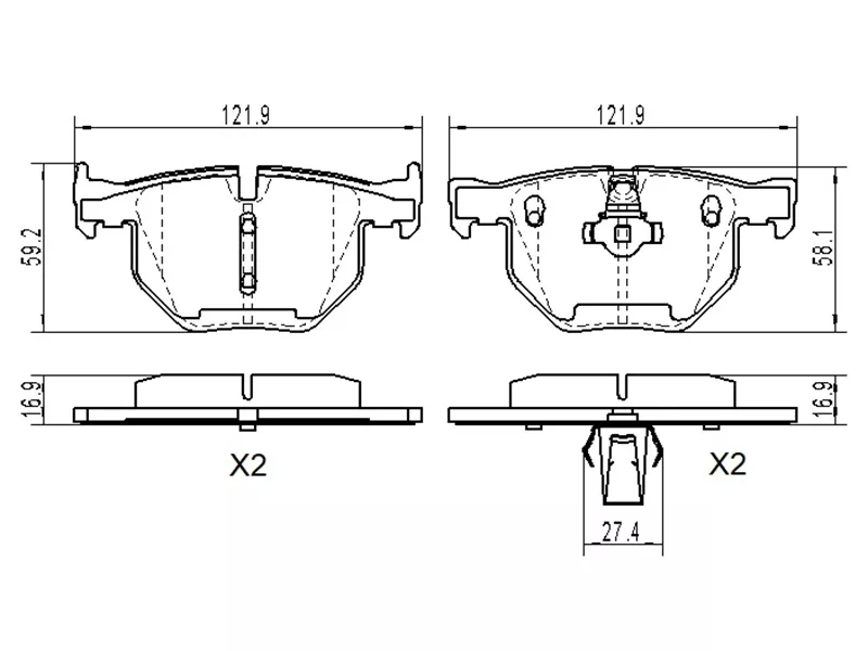 Колодки тормозные (Сзади) BMW 5-Series 03-10 / 6-Series 03-10 - Артикул ST34216763044 - Производитель Sat - Фото, Отзывы, Цены 