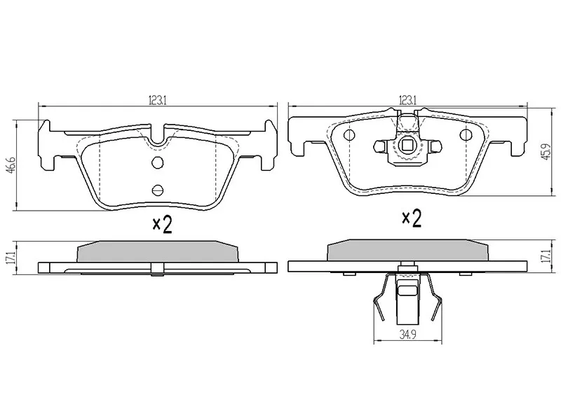 Колодки тормозные задние -ST34216850569 Sat для BMW 1SERIES, BMW 3SERIES, BMW X3