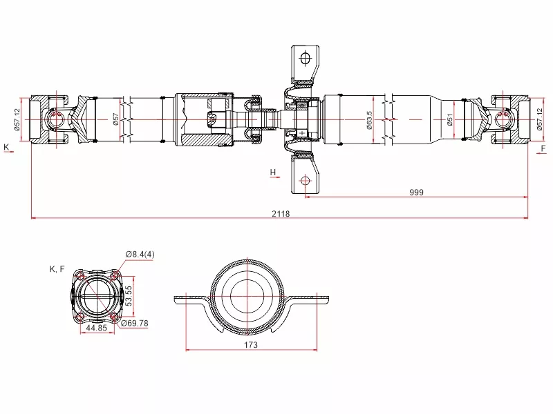 Вал карданный зад HONDA CR-V RD1 95-01 - Артикул ST40100S10A01 - Производитель Sat - Фото, Отзывы, Цены 