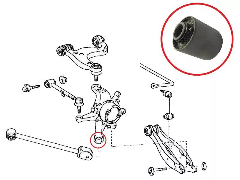 Сайлентблок рычага Toyota Crown 99-08 / Mark II 00-04 - Артикул ST4230551010F - Производитель Sat - Фото, Отзывы, Цены 