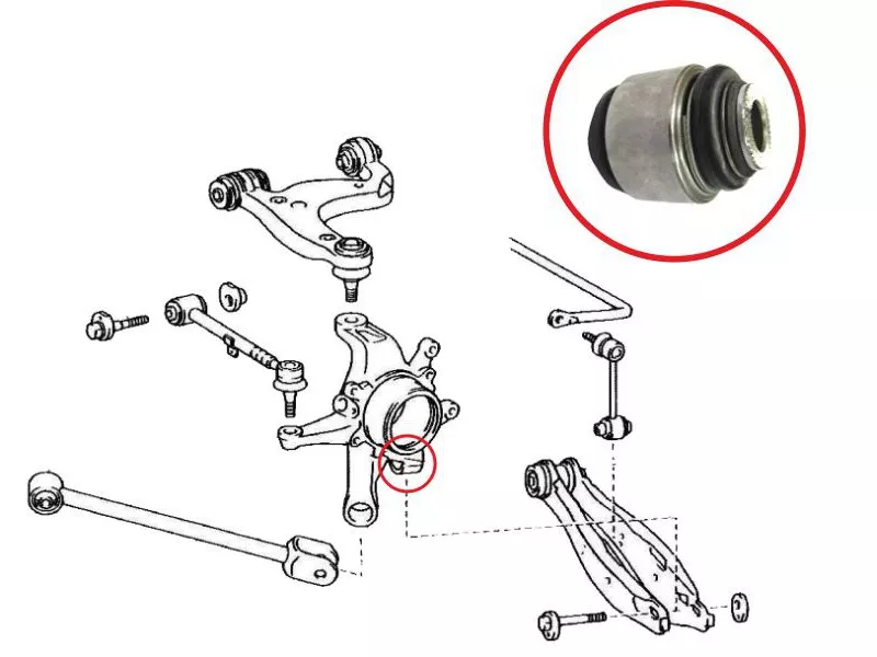 Сайлентблок цапфы Toyota Crown 99-08 / Mark II 00-04 - Артикул ST4230551010U - Производитель Sat - Фото, Отзывы, Цены 